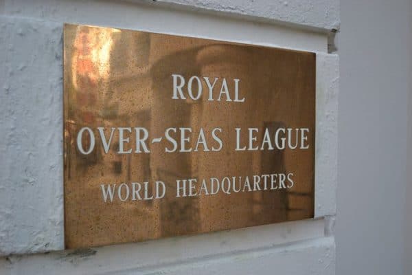 Royal Over-Seas League sign